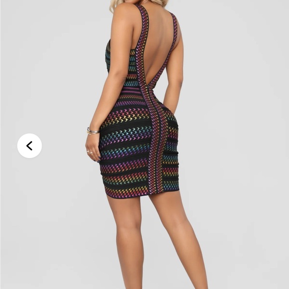 Fashion Nova Bandage size M Multicolor Striped Mini Dress - Picture 5 of 11